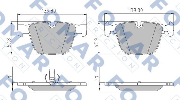 FOMAR Friction FO 920881 - Гальмівні колодки, дискові гальма autozip.com.ua