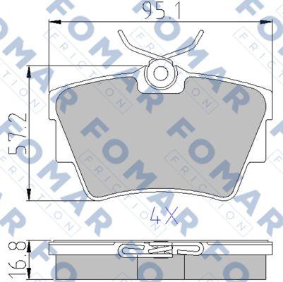 FOMAR Friction FO 920281 - Гальмівні колодки, дискові гальма autozip.com.ua