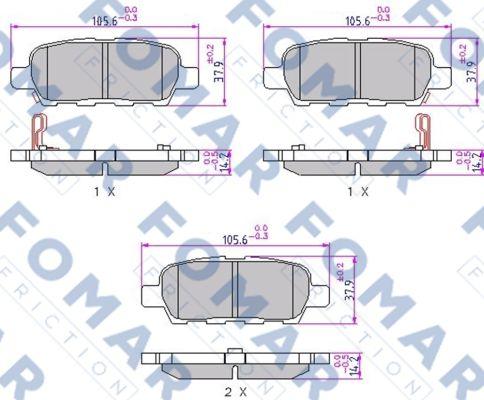 FOMAR Friction FO 923981 - Гальмівні колодки, дискові гальма autozip.com.ua