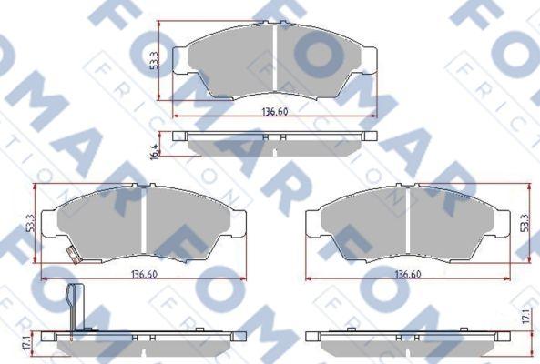 FOMAR Friction FO 923881 - Гальмівні колодки, дискові гальма autozip.com.ua