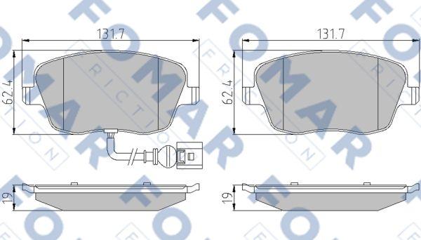 FOMAR Friction FO 922881 - Гальмівні колодки, дискові гальма autozip.com.ua