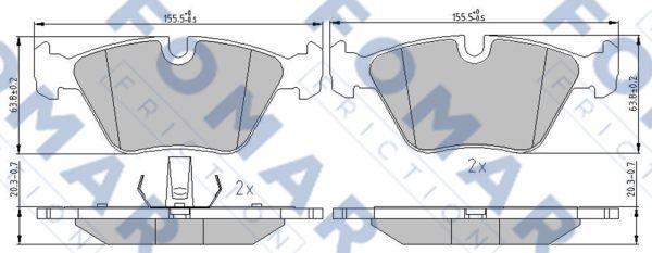 FOMAR Friction FO 927381 - Гальмівні колодки, дискові гальма autozip.com.ua