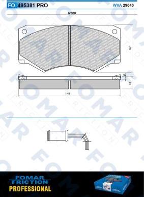 FOMAR Friction FO 495381 - Гальмівні колодки, дискові гальма autozip.com.ua