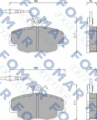 FOMAR Friction FO 498681 - Гальмівні колодки, дискові гальма autozip.com.ua