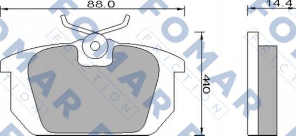 FOMAR Friction FO 493881 - Гальмівні колодки, дискові гальма autozip.com.ua