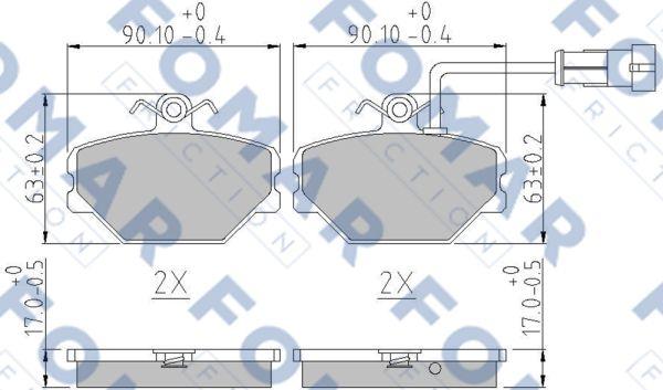 FOMAR Friction FO 448281 - Гальмівні колодки, дискові гальма autozip.com.ua