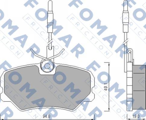 FOMAR Friction FO 443981 - Гальмівні колодки, дискові гальма autozip.com.ua