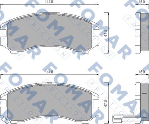 FOMAR Friction FO 443681 - Гальмівні колодки, дискові гальма autozip.com.ua