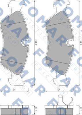 FOMAR Friction FO 443381 - Гальмівні колодки, дискові гальма autozip.com.ua