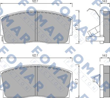 FOMAR Friction FO 447281 - Гальмівні колодки, дискові гальма autozip.com.ua