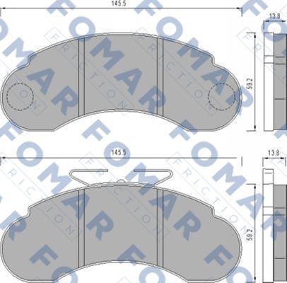 FOMAR Friction FO 458581 - Гальмівні колодки, дискові гальма autozip.com.ua