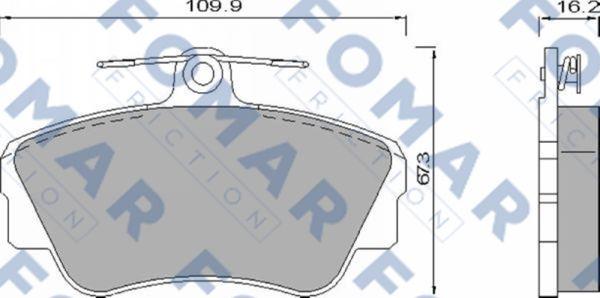 FOMAR Friction FO 464581 - Гальмівні колодки, дискові гальма autozip.com.ua