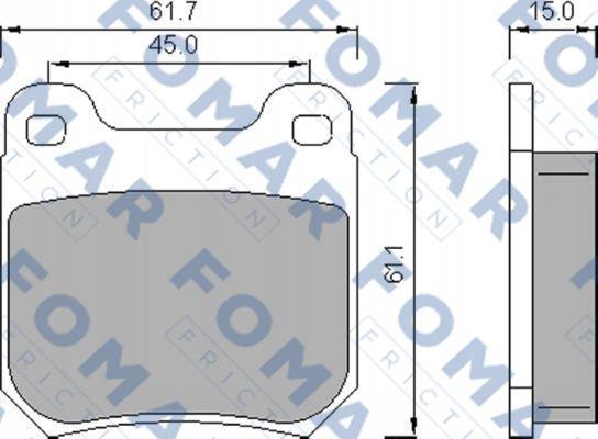 FOMAR Friction FO 468781 - Гальмівні колодки, дискові гальма autozip.com.ua