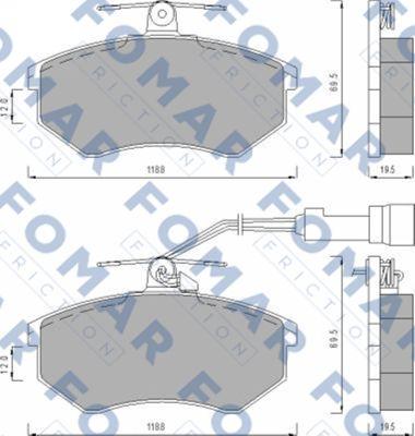 FOMAR Friction FO 488681 - Гальмівні колодки, дискові гальма autozip.com.ua