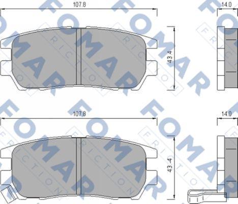 FOMAR Friction FO 482181 - Гальмівні колодки, дискові гальма autozip.com.ua