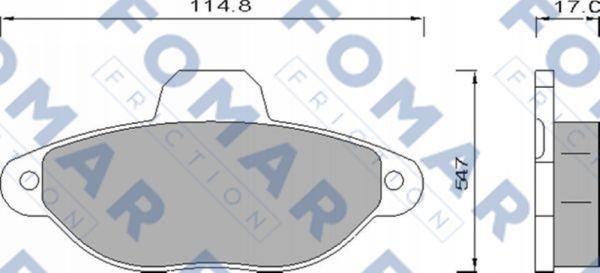 FOMAR Friction FO 482881 - Гальмівні колодки, дискові гальма autozip.com.ua