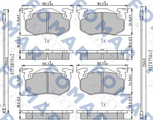 FOMAR Friction FO 435281 - Гальмівні колодки, дискові гальма autozip.com.ua