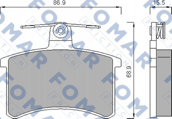 FOMAR Friction FO 436981 - Гальмівні колодки, дискові гальма autozip.com.ua