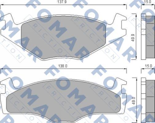 FOMAR Friction FO 436481 - Гальмівні колодки, дискові гальма autozip.com.ua