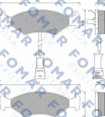 FOMAR Friction FO 431181 - Гальмівні колодки, дискові гальма autozip.com.ua