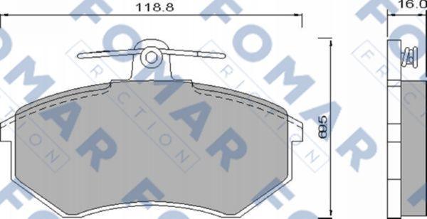 FOMAR Friction FO 433281 - Гальмівні колодки, дискові гальма autozip.com.ua