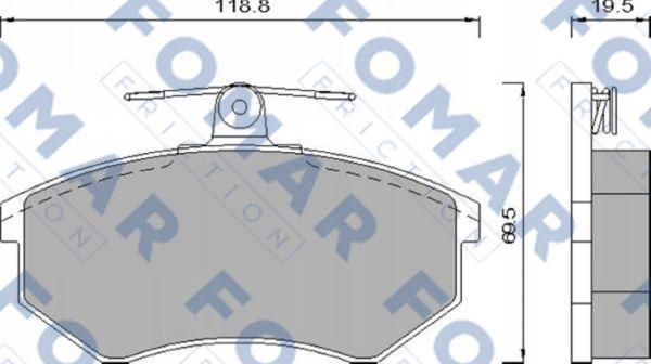 FOMAR Friction FO 432781 - Гальмівні колодки, дискові гальма autozip.com.ua