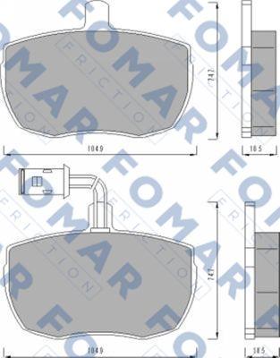 FOMAR Friction FO 437881 - Гальмівні колодки, дискові гальма autozip.com.ua