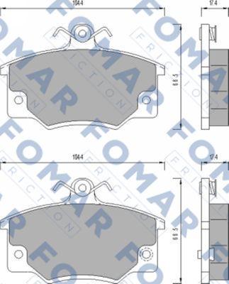 FOMAR Friction FO 437381 - Гальмівні колодки, дискові гальма autozip.com.ua