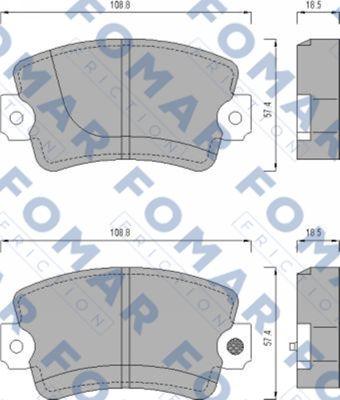 FOMAR Friction FO 429081 - Гальмівні колодки, дискові гальма autozip.com.ua