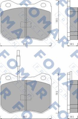 FOMAR Friction FO 426281 - Гальмівні колодки, дискові гальма autozip.com.ua