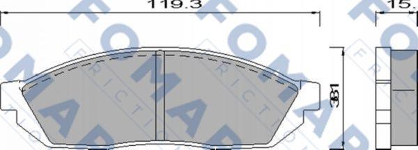 FOMAR Friction FO 427481 - Гальмівні колодки, дискові гальма autozip.com.ua