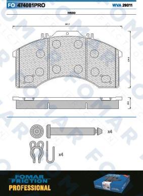 FOMAR Friction FO 474081 - Гальмівні колодки, дискові гальма autozip.com.ua