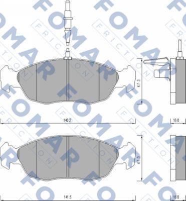 FOMAR Friction FO 475881 - Гальмівні колодки, дискові гальма autozip.com.ua