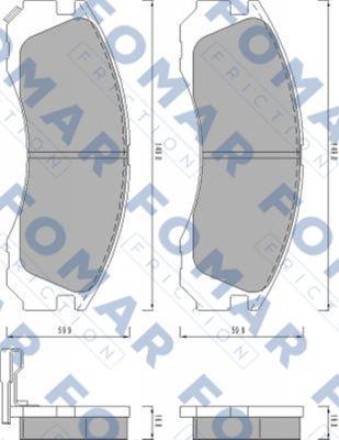 FOMAR Friction FO 478081 - Гальмівні колодки, дискові гальма autozip.com.ua