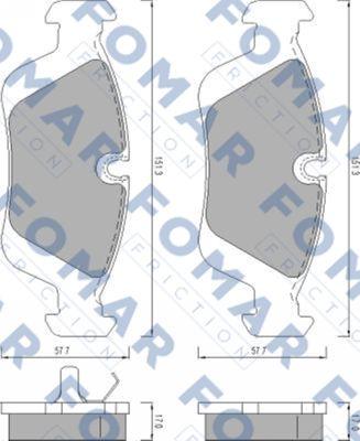 FOMAR Friction FO 472081 - Гальмівні колодки, дискові гальма autozip.com.ua