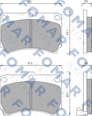 FOMAR Friction FO 477481 - Гальмівні колодки, дискові гальма autozip.com.ua