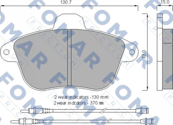 FOMAR Friction FO 557281 - Гальмівні колодки, дискові гальма autozip.com.ua