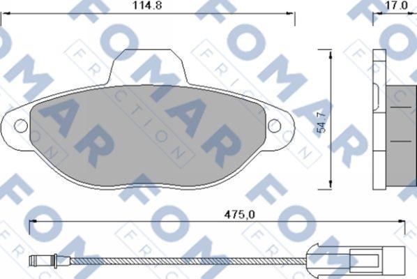 FOMAR Friction FO 582881 - Гальмівні колодки, дискові гальма autozip.com.ua