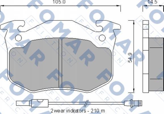 FOMAR Friction FO 528281 - Гальмівні колодки, дискові гальма autozip.com.ua