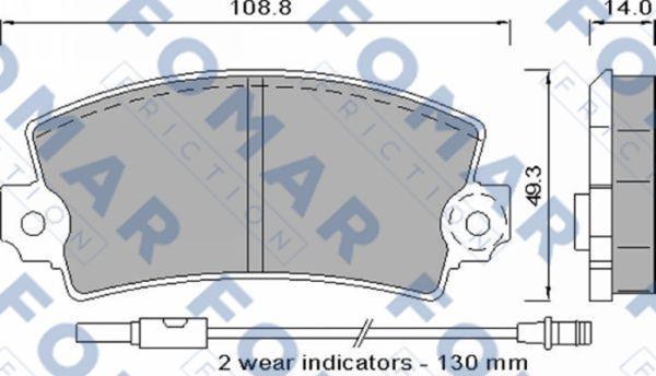 FOMAR Friction FO 573081 - Гальмівні колодки, дискові гальма autozip.com.ua