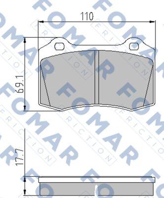 FOMAR Friction FO 699184 - Гальмівні колодки, дискові гальма autozip.com.ua