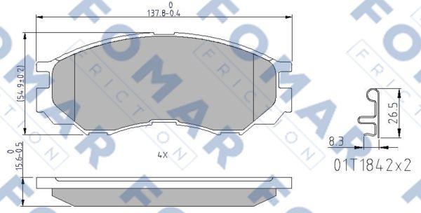 FOMAR Friction FO 690781 - Гальмівні колодки, дискові гальма autozip.com.ua