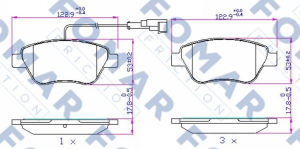 FOMAR Friction FO 693781 - Гальмівні колодки, дискові гальма autozip.com.ua