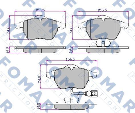 FOMAR Friction FO 692581 - Гальмівні колодки, дискові гальма autozip.com.ua