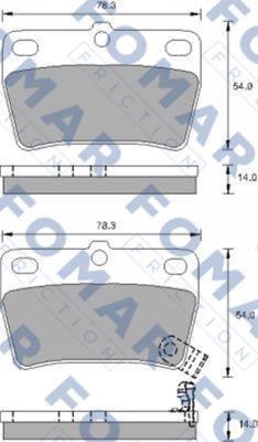 FOMAR Friction FO 697081 - Гальмівні колодки, дискові гальма autozip.com.ua