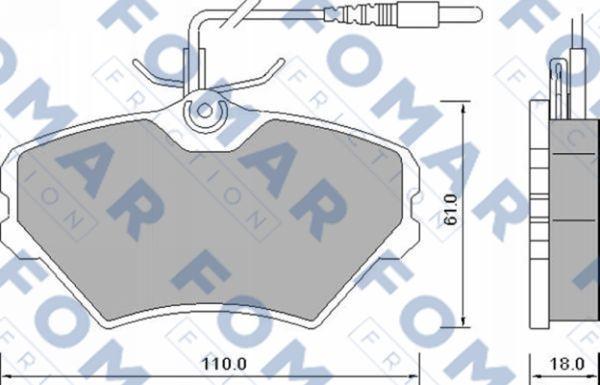 FOMAR Friction FO 643681 - Гальмівні колодки, дискові гальма autozip.com.ua