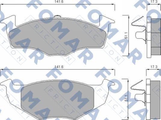 FOMAR Friction FO 643081 - Гальмівні колодки, дискові гальма autozip.com.ua