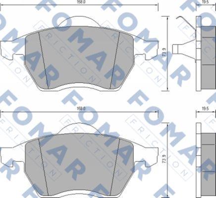 FOMAR Friction FO 647981 - Гальмівні колодки, дискові гальма autozip.com.ua