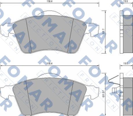 FOMAR Friction FO 647781 - Гальмівні колодки, дискові гальма autozip.com.ua