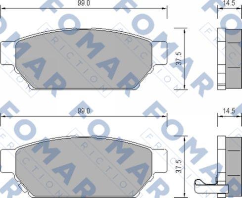 FOMAR Friction FO 652781 - Гальмівні колодки, дискові гальма autozip.com.ua